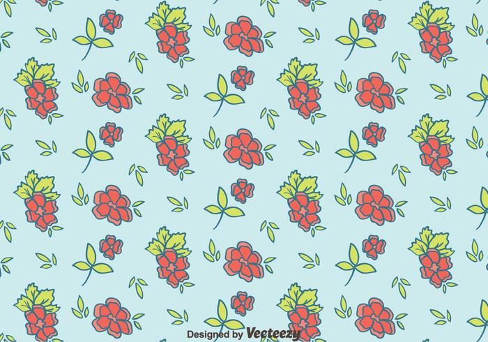 Handdragen Ditsy Floral Pattern Vector