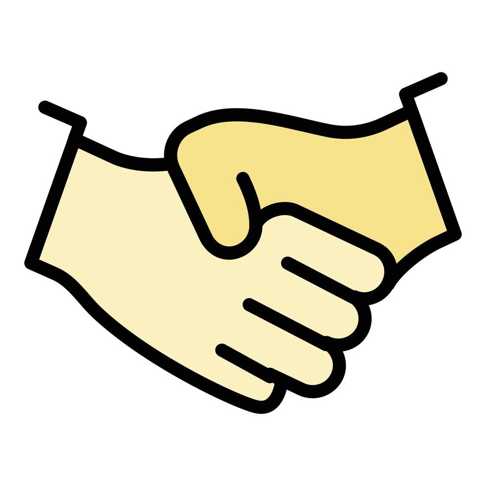 Business-Handshake-Symbol Farbumrissvektor vektor