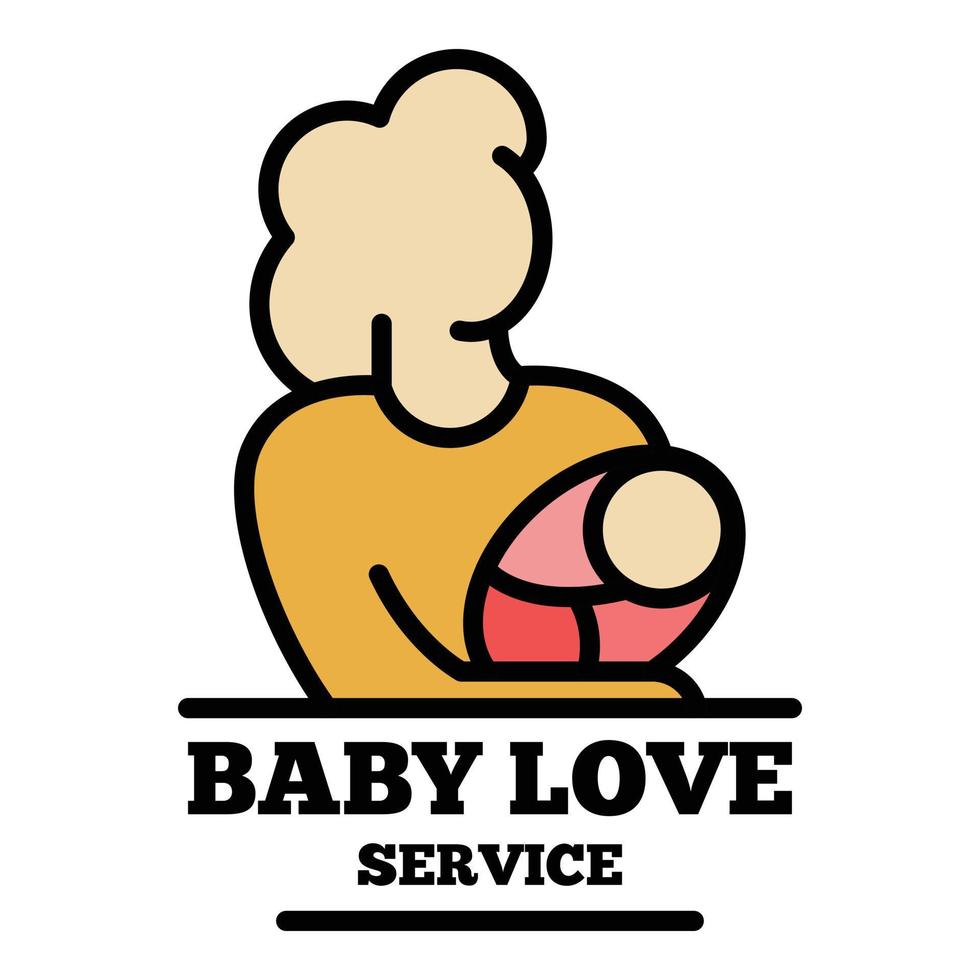 Baby Liebe Service Symbol Farbe Umriss Vektor