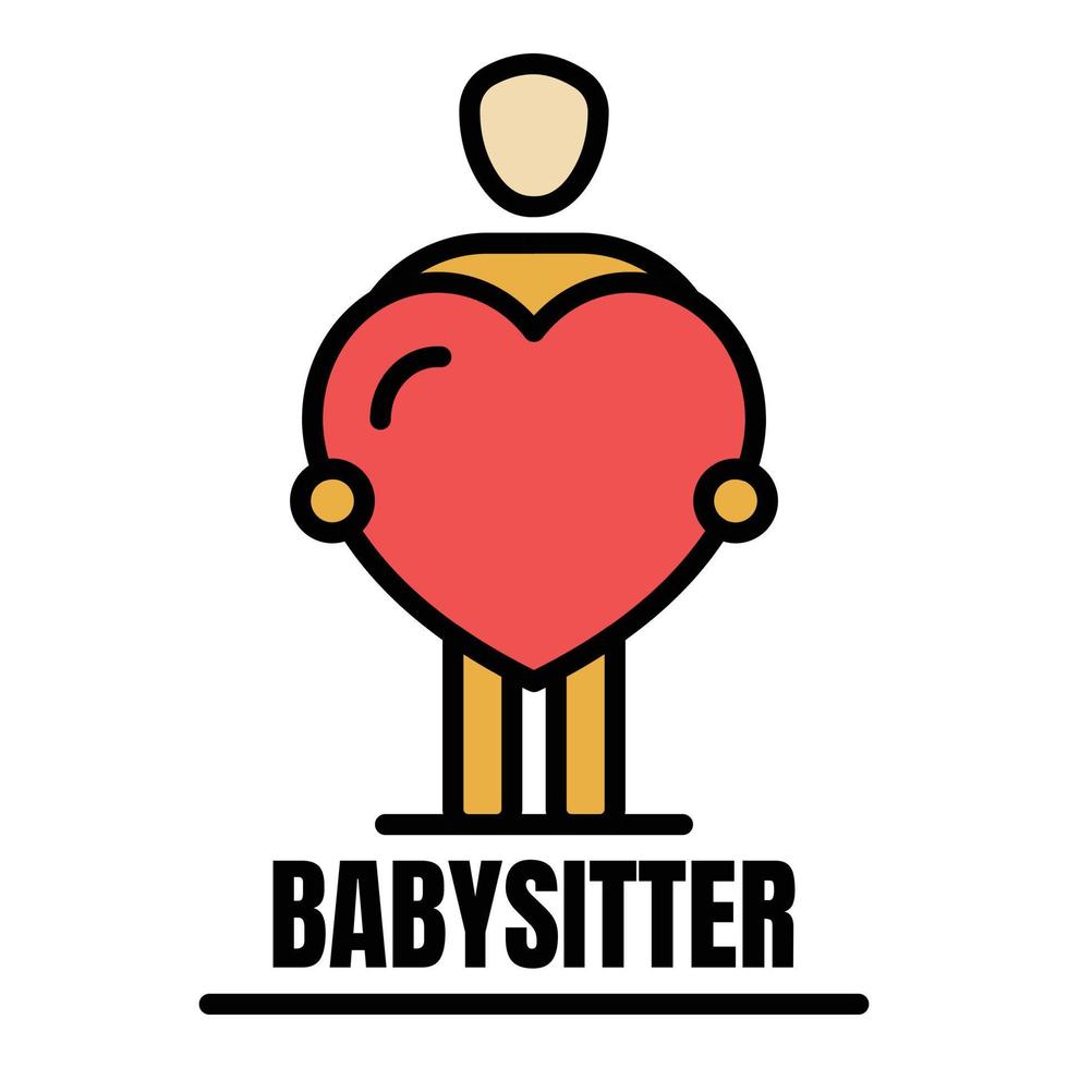 Babysitter-Symbol Farbumrissvektor vektor