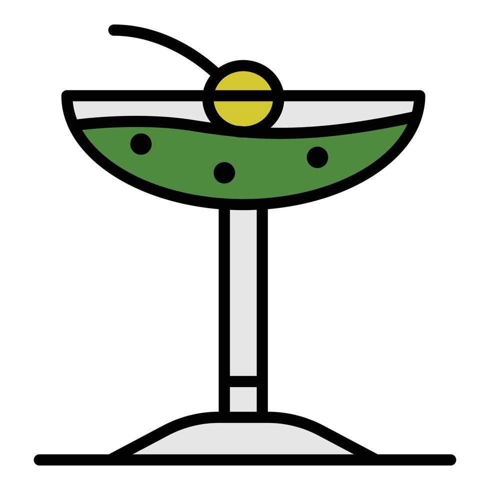 Strand-Cocktail-Symbol Farbumrissvektor vektor