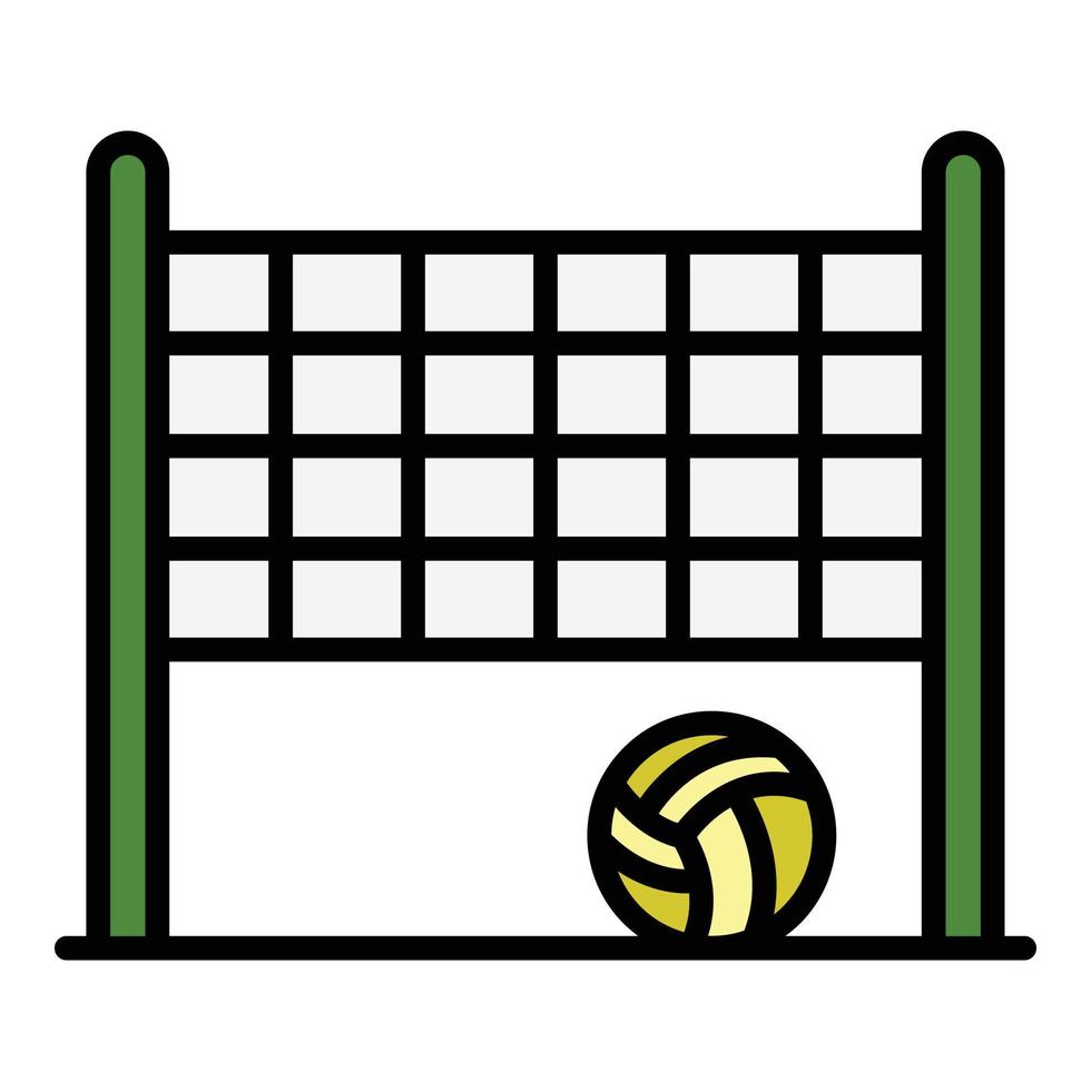 Brasilien strand volleyboll ikon Färg översikt vektor