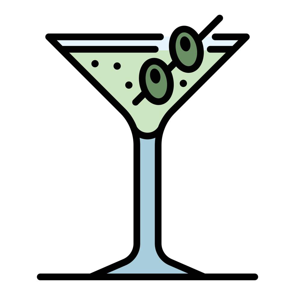 Strand-Cocktail-Symbol Farbumrissvektor vektor