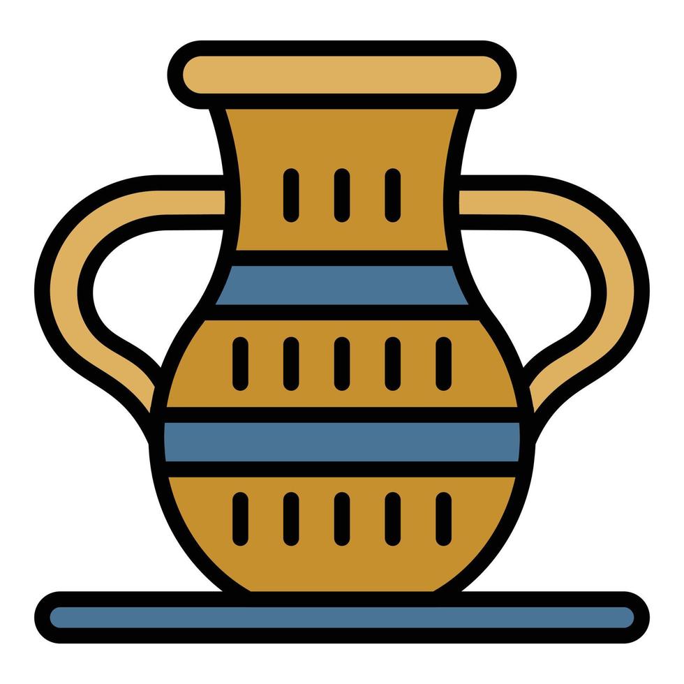 egyptisk vas ikon Färg översikt vektor