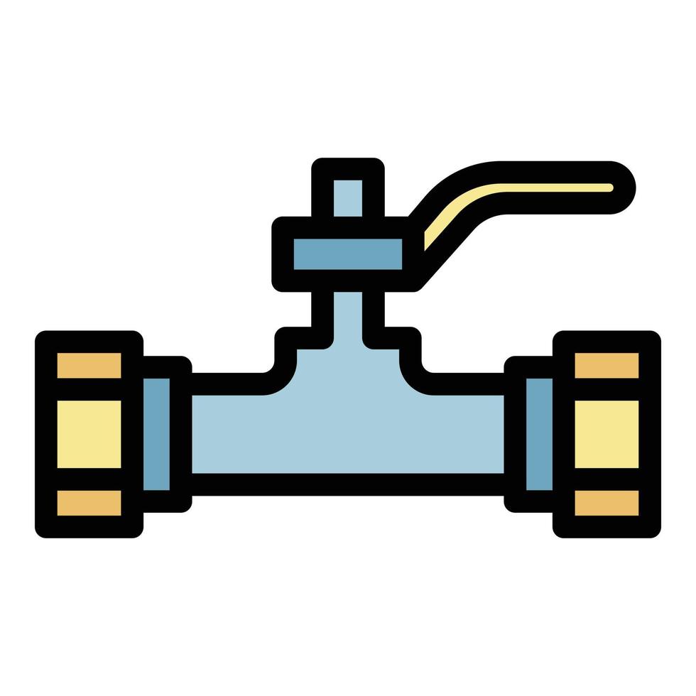 Roller Pipe Tap Symbol Farbe Umriss Vektor