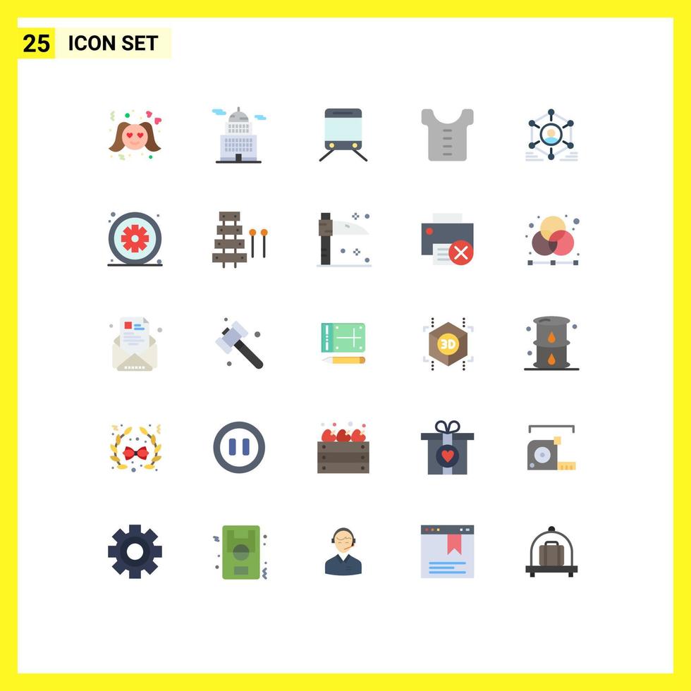 Stock Vector Icon Pack mit 25 Linienzeichen und Symbolen für Benutzer regelmäßige Netzwerkkleidung editierbare Vektordesign-Elemente