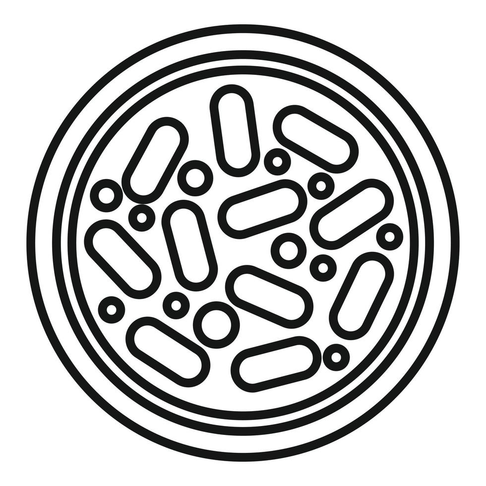 forma petri maträtt ikon översikt vektor. medicin cell vektor