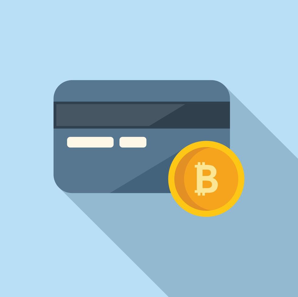 Flacher Vektor des Kreditkartensymbols. Bitcoin-Geld