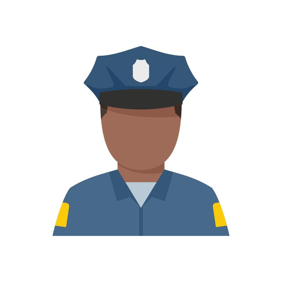 afroamerikanischer polizist symbol flacher isolierter vektor