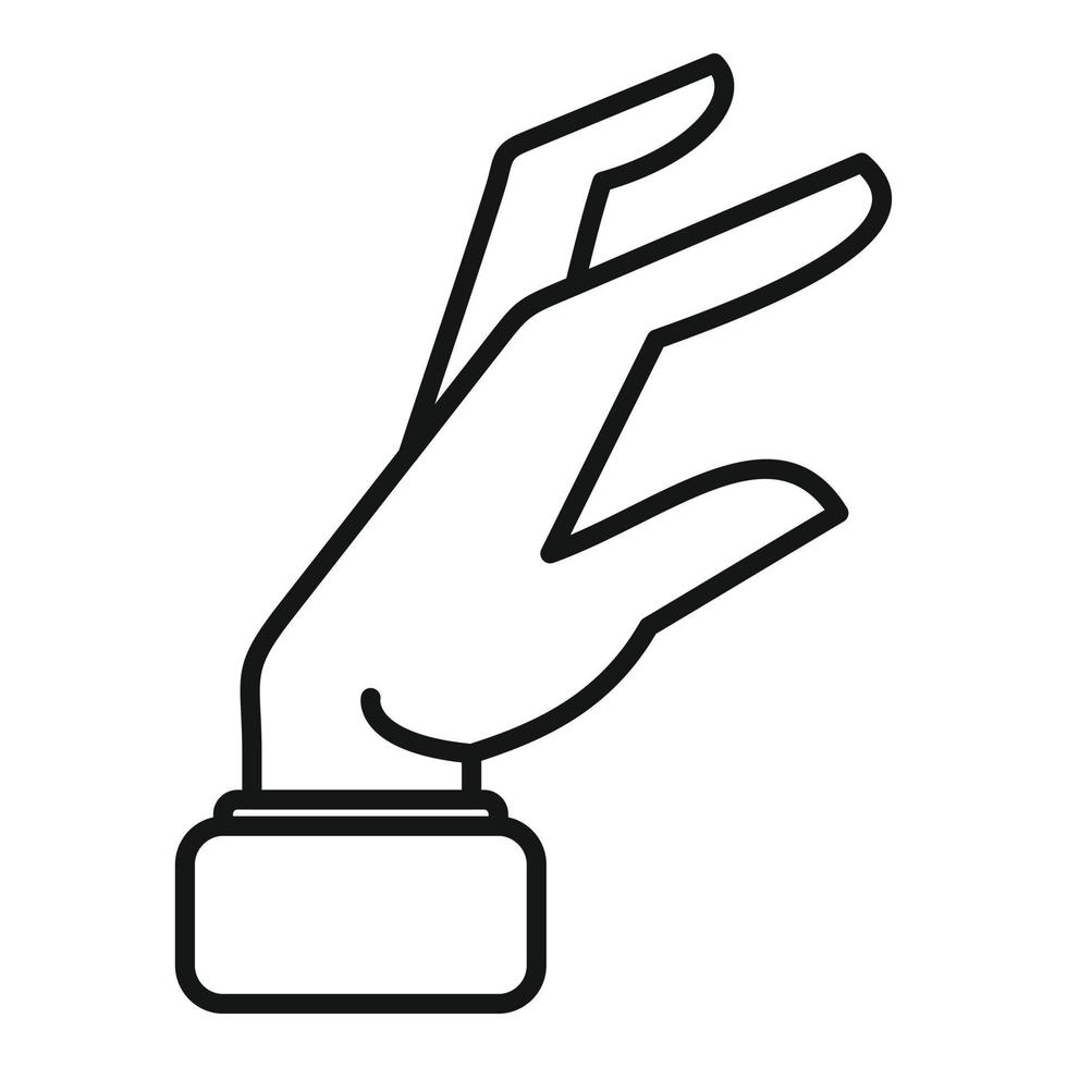 großer Gestensymbol-Umrissvektor. Finger halten vektor