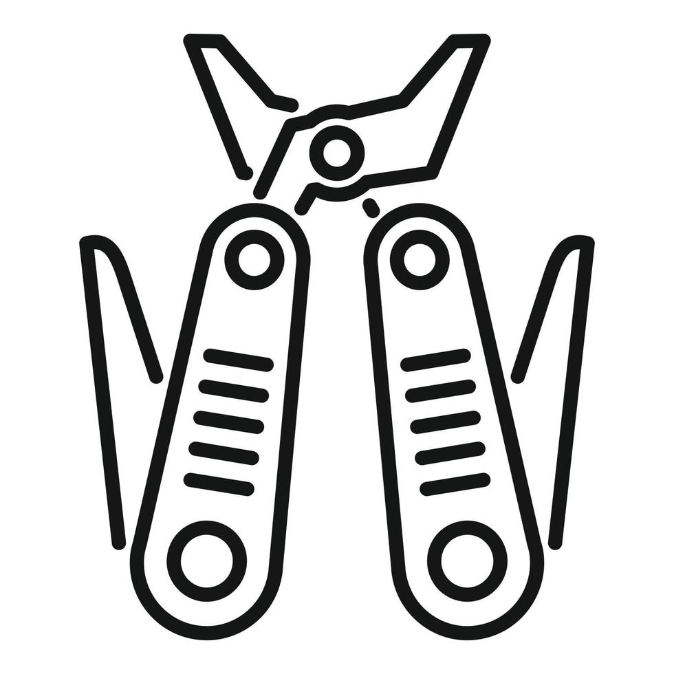 Umrissvektor für Multitool-Symbol. Armeemesser vektor