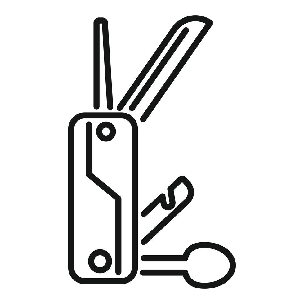 kleiner Multitool-Icon-Umrissvektor. Armeemesser vektor