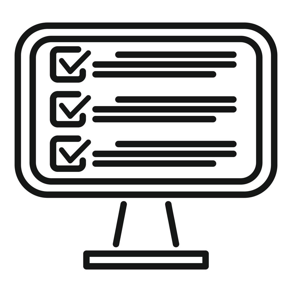 Monitor-Task-Icon-Umrissvektor. Geschäftsuhr vektor