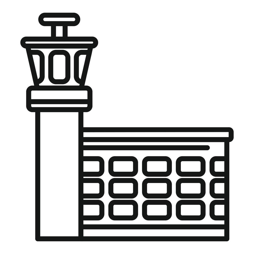 Umrissvektor für das Symbol des Flughafenturms. Bodenunterstützung vektor