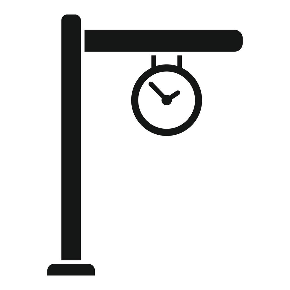 Uhr Bahnsteig Symbol einfachen Vektor. U-Bahnstation vektor