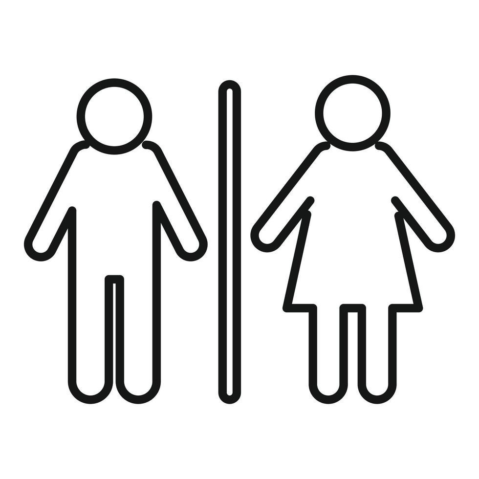 Symbol-Umrissvektor für öffentliche Toiletten. Toilettenraum vektor