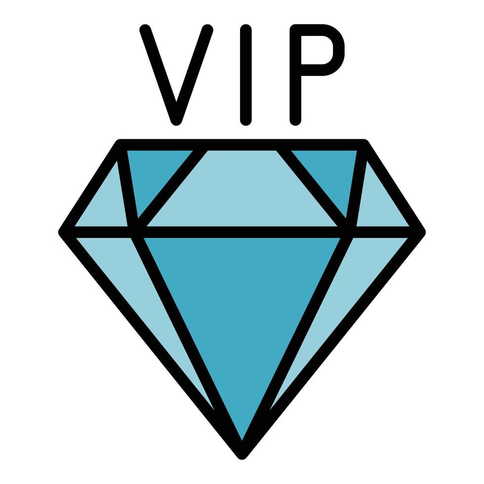 vip diamant ikon Färg översikt vektor