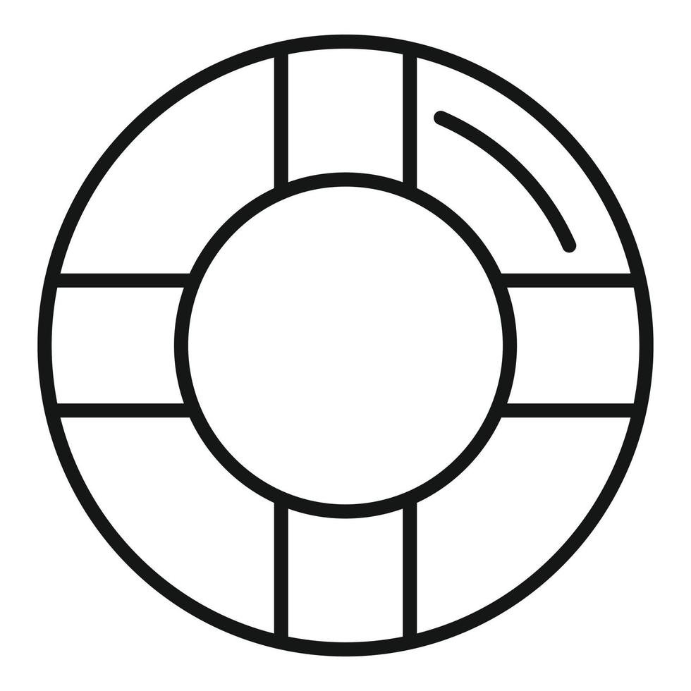 Pool aufblasbarer Ring Symbol Umrissvektor. Wasserbau vektor