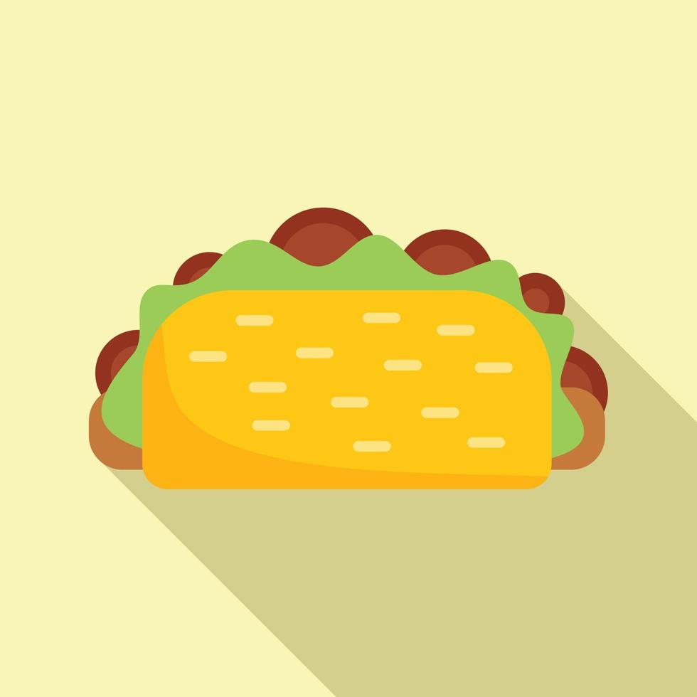 taco frukost ikon platt vektor. mexico mat vektor