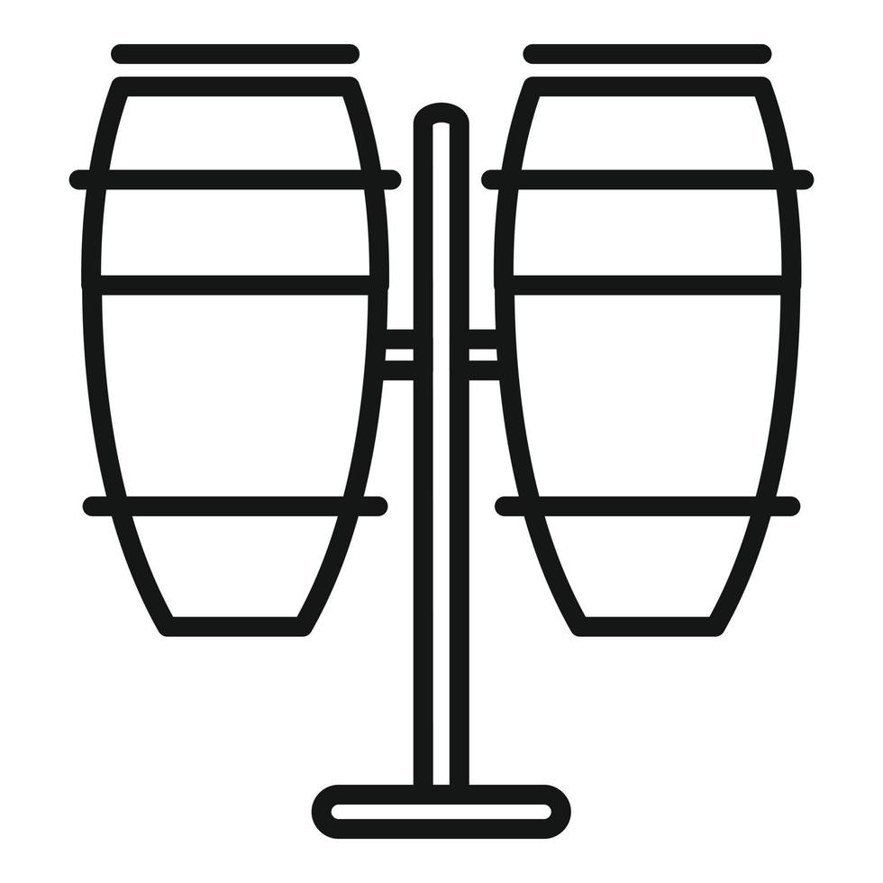 Schlagzeug-Symbol Umrissvektor. Musikinstrument vektor