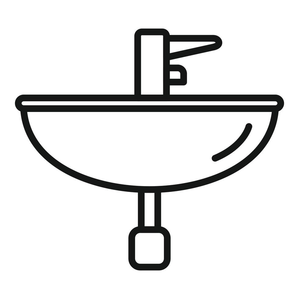 modern tvätta handfat ikon översikt vektor. vatten VVS vektor