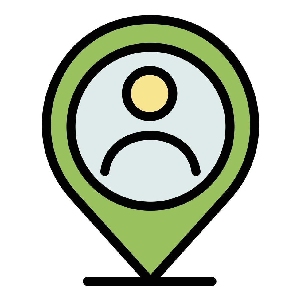 GPS-Symbol für menschliche Position, Farbe, Umrissvektor vektor