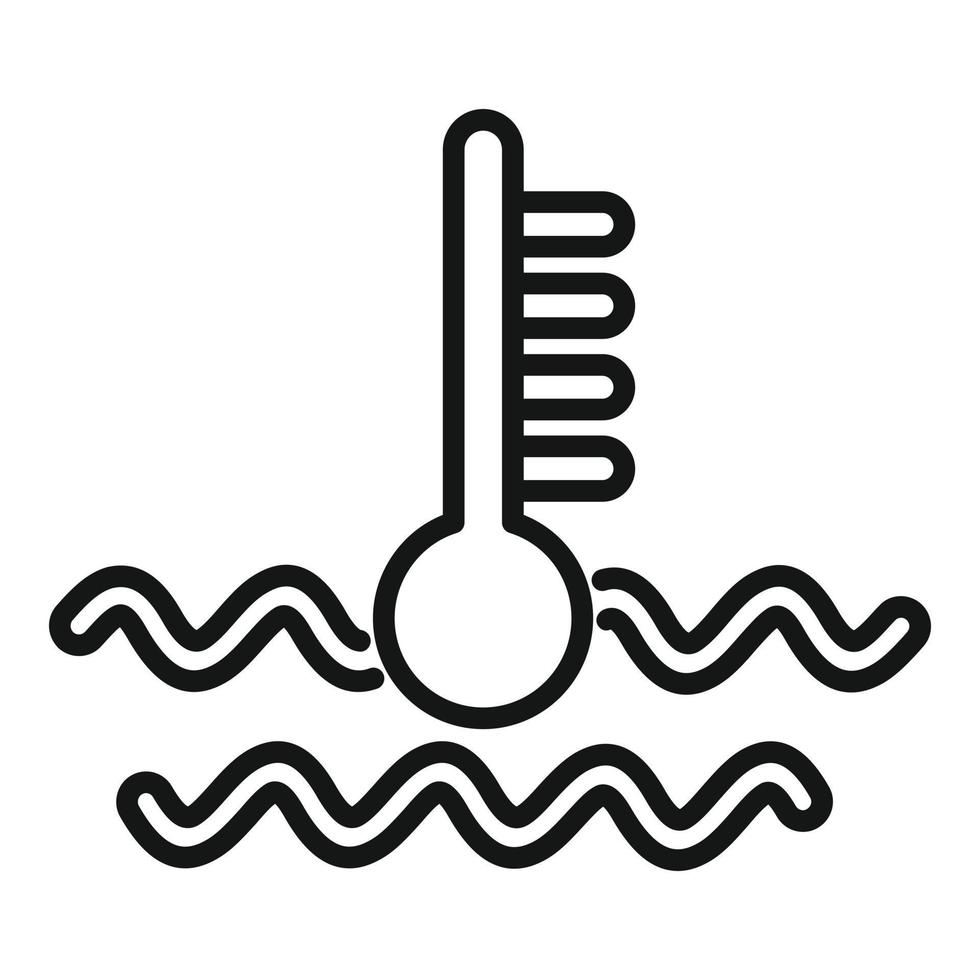 Auto-Flüssigkeitstemperatur-Symbol-Umrissvektor. Auto Motor vektor