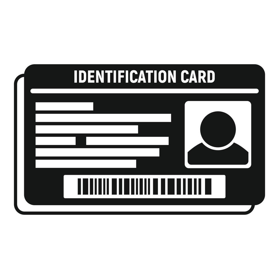 ID-Kartenzugriffssymbol einfacher Vektor. Namensidentität vektor
