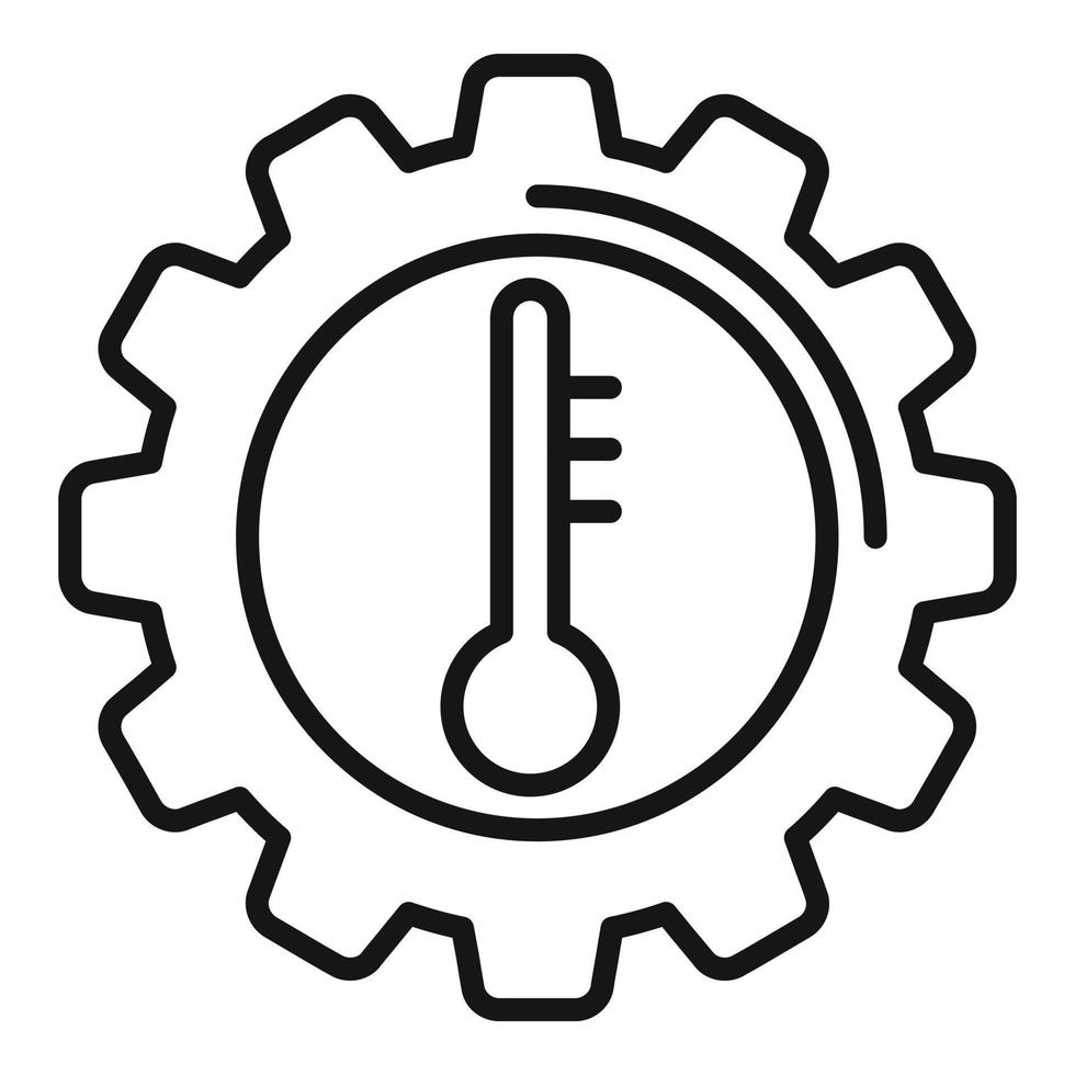 Umrissvektor für das Symbol für die Temperatur des Autogetriebes. Auto Motor vektor