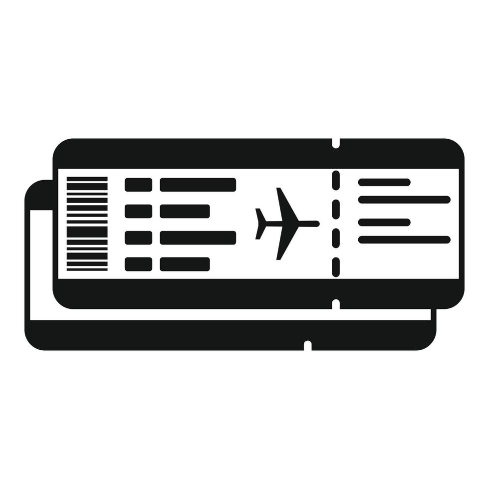 Flugticket-Symbol einfacher Vektor. Flugzeug passieren vektor