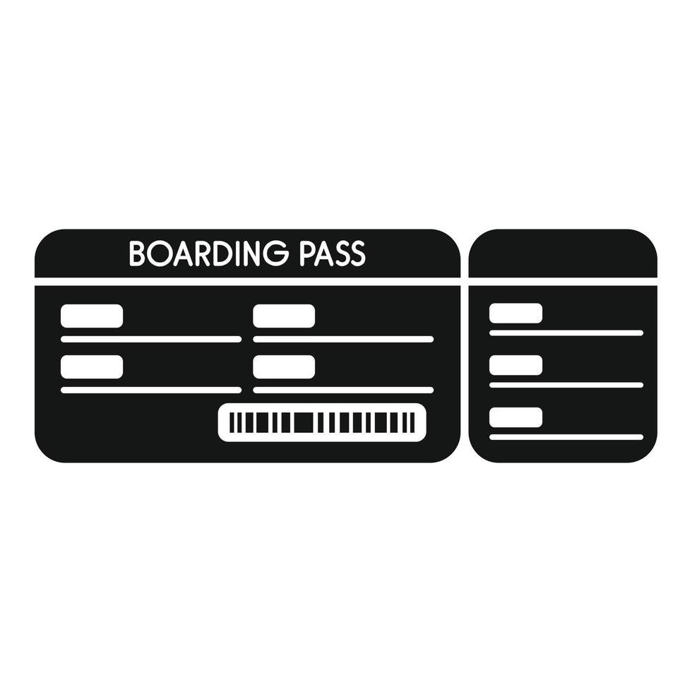 Pass-Ticket-Symbol einfacher Vektor. Flugzeug vektor