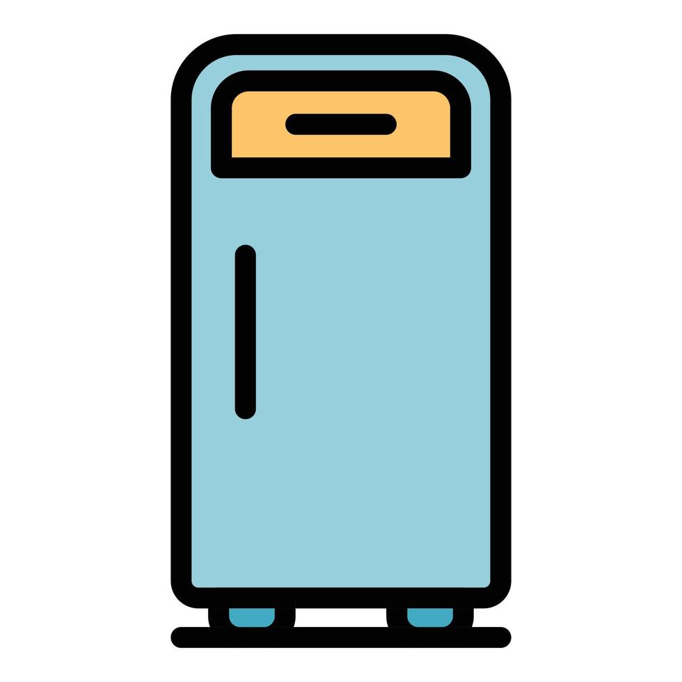 retro kylskåp ikon Färg översikt vektor