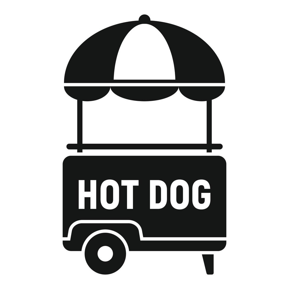 Hotdog-Kiosk-Symbol einfacher Vektor. Wagen Essen vektor