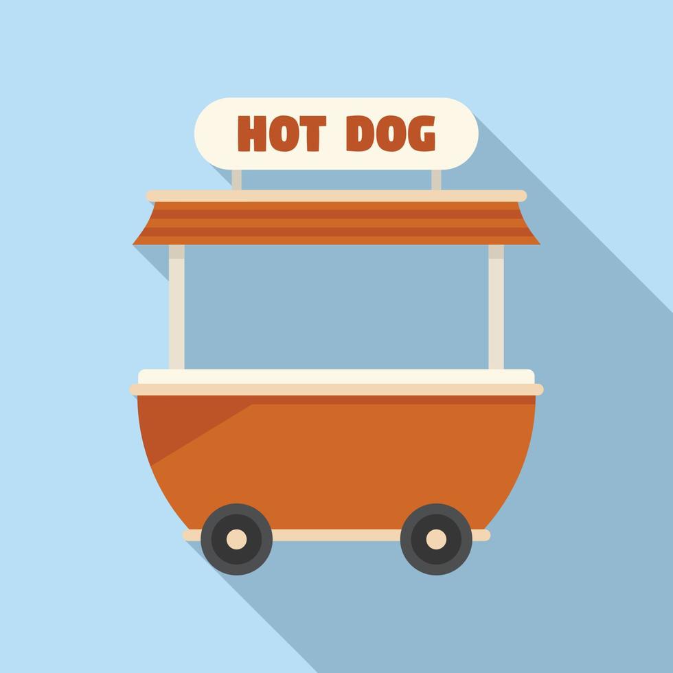 Bäckerei Stand Symbol flachbild Vektor. Hot-Dog-Wagen vektor