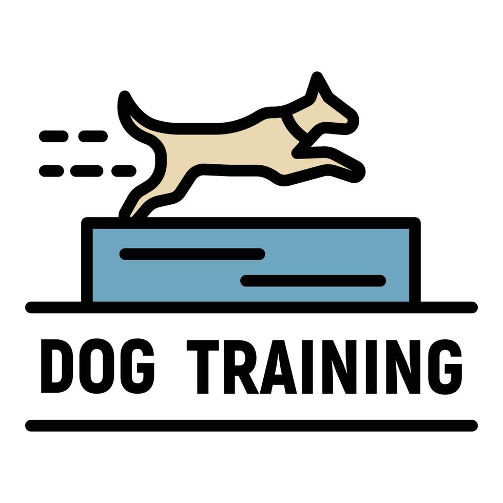 hund Träning logotyp, översikt stil vektor