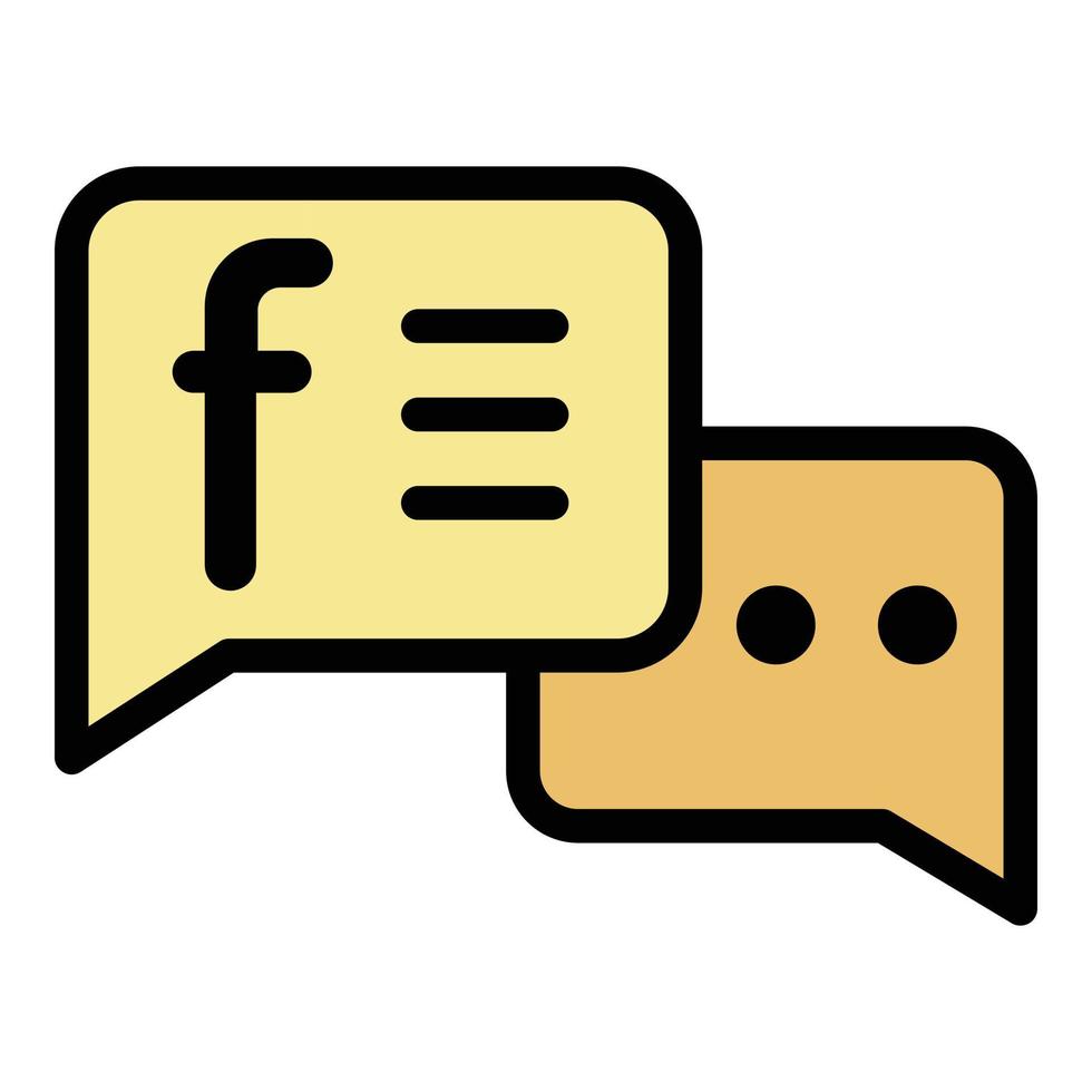 Facebook-Chat-Symbol Farbumrissvektor vektor