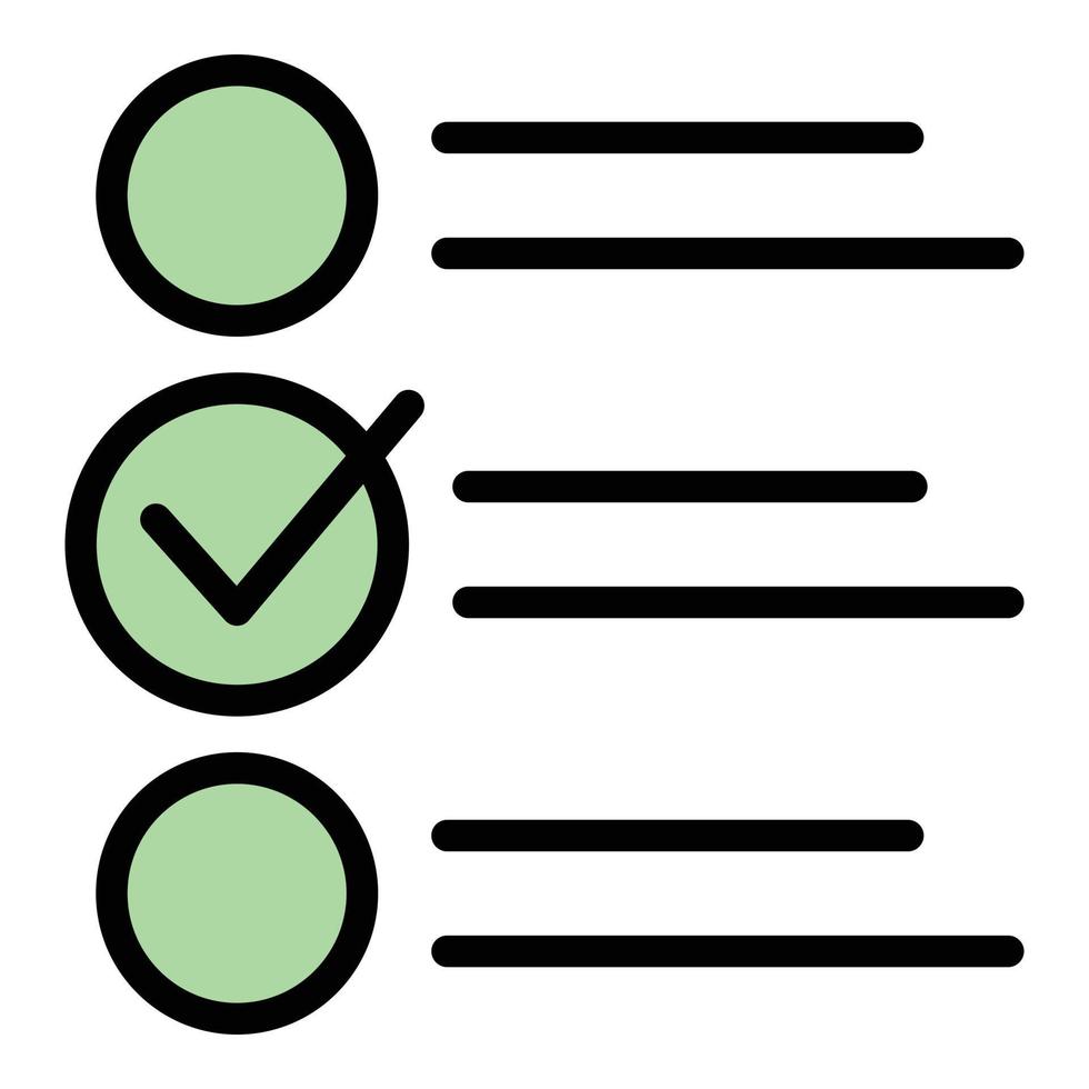 Farbe des Umrissvektors für das Symbol für die Passagier-Checkliste vektor