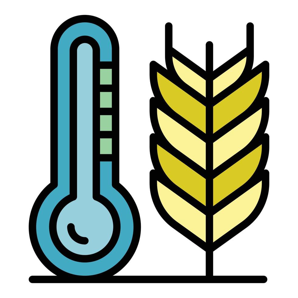 Farbe des Umrissvektors für das Symbol für intelligente Pflanzentemperatur vektor