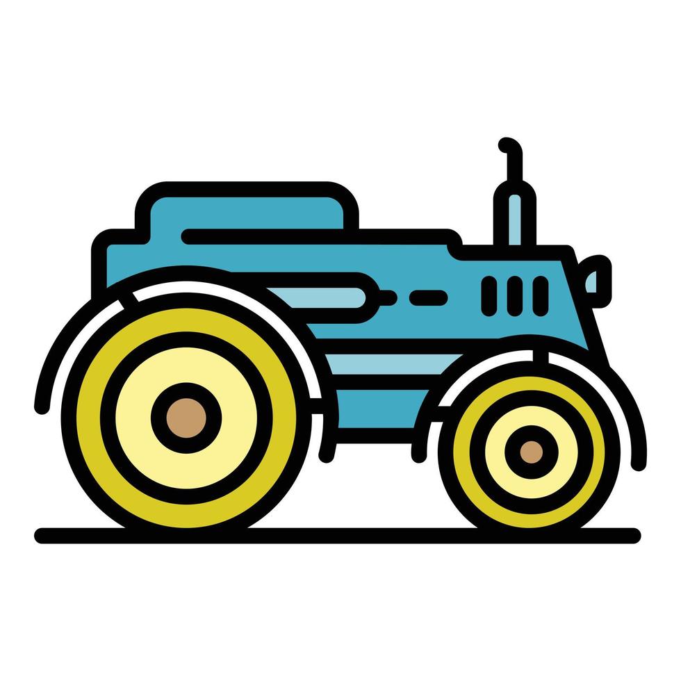 smart modern traktor ikon Färg översikt vektor