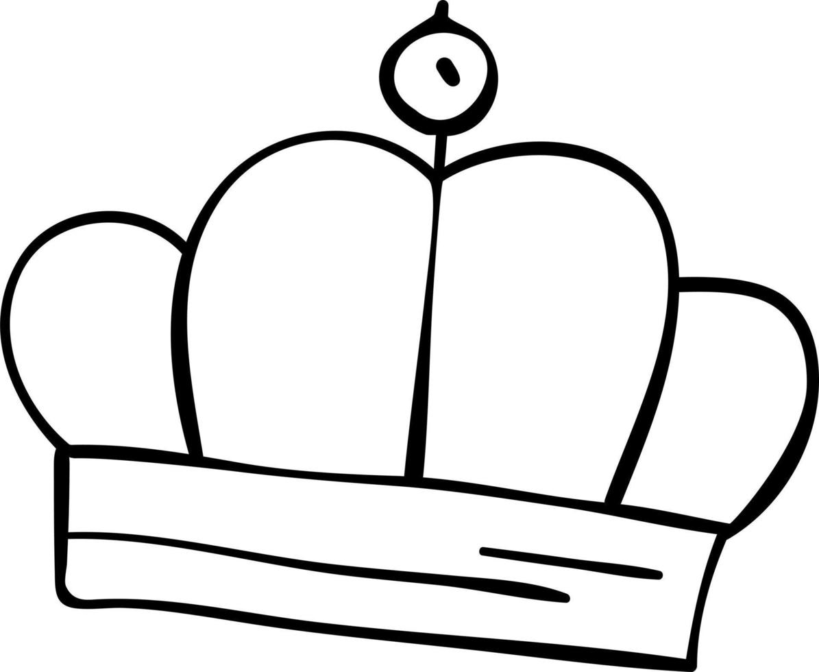 hand dragen krona klotter vektor illustration