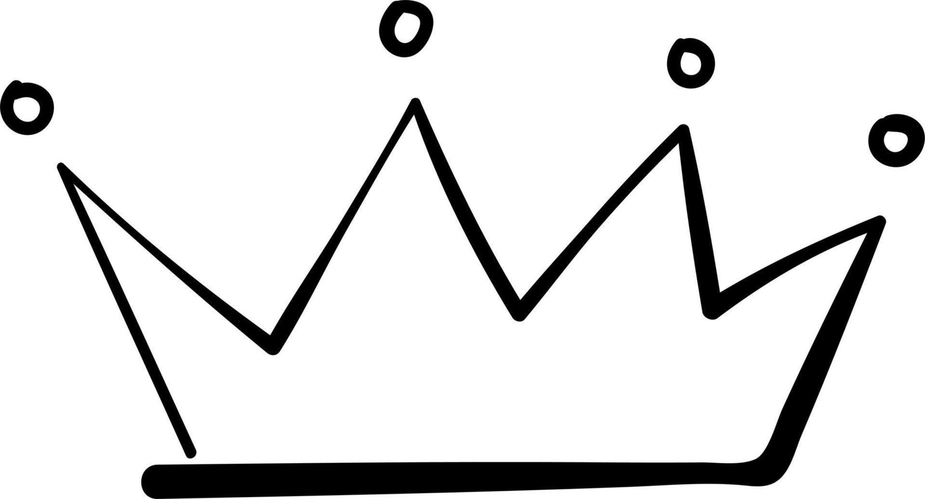 hand gezeichnete kronengekritzel-vektorillustration vektor