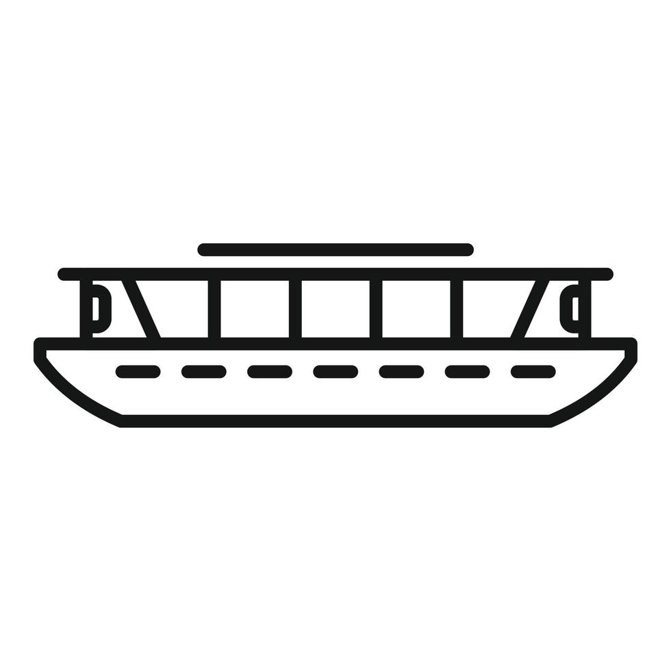 Fähre Tragflügelboot Symbol Umrissvektor. Flussschiff vektor