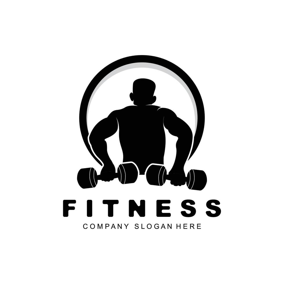 Fitness-Logo, Fitness-Logo-Vektor, Design geeignet für Fitness, Sportgeräte, Körpergesundheit, Produktmarken für Körperergänzungen vektor