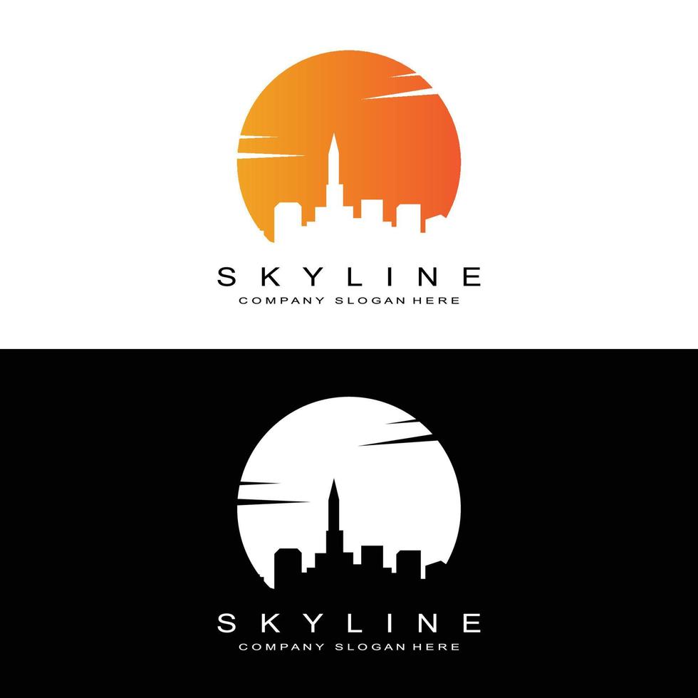 Skyline-Logo-Design, Stadtbild-Vektor-Hochhäuser, Stadtgebäude-Fit-Design, Banner-Vorlagen-Bauunternehmen vektor