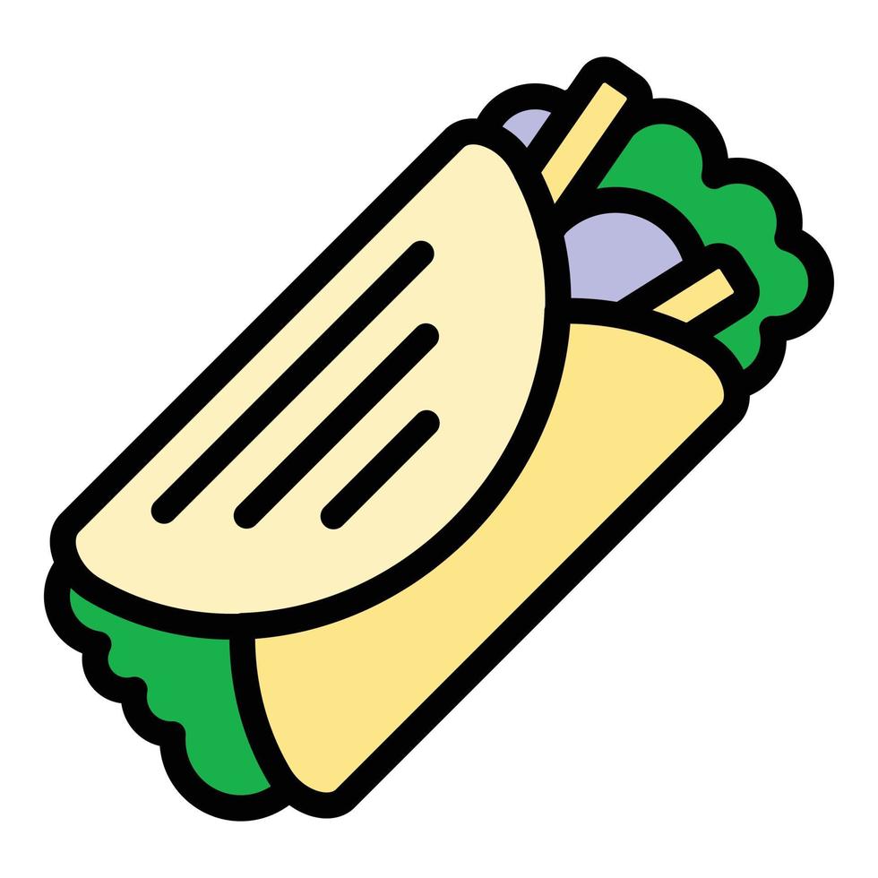 kebab ikon Färg översikt vektor