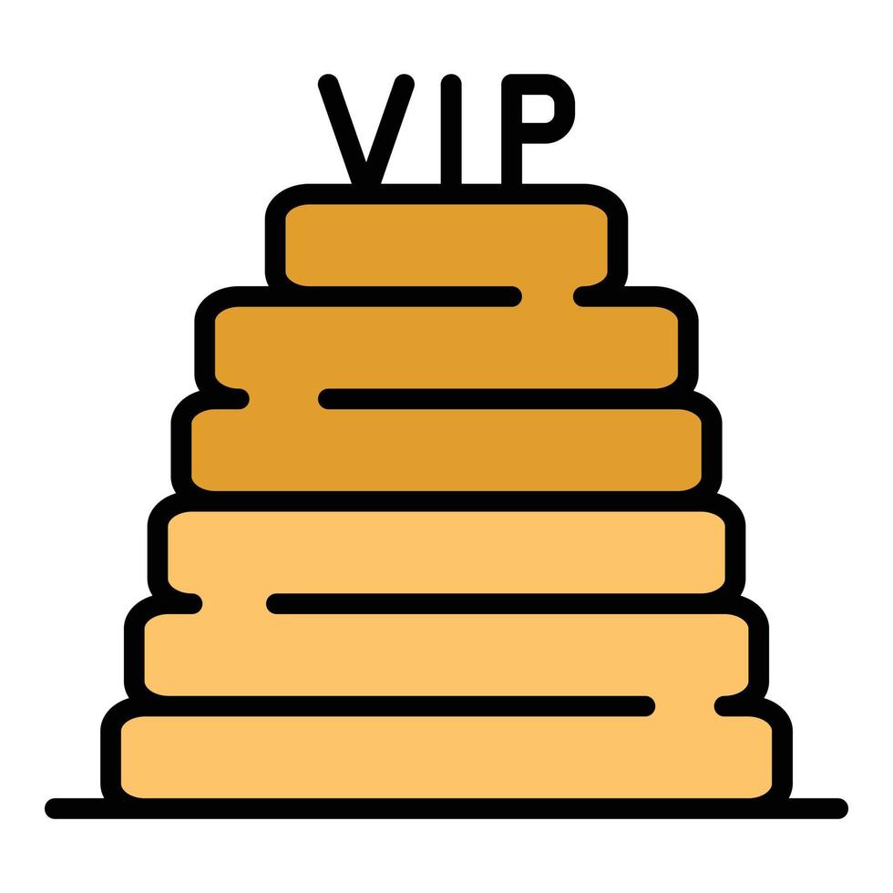 VIP-Stufen-Symbol Farbumrissvektor vektor