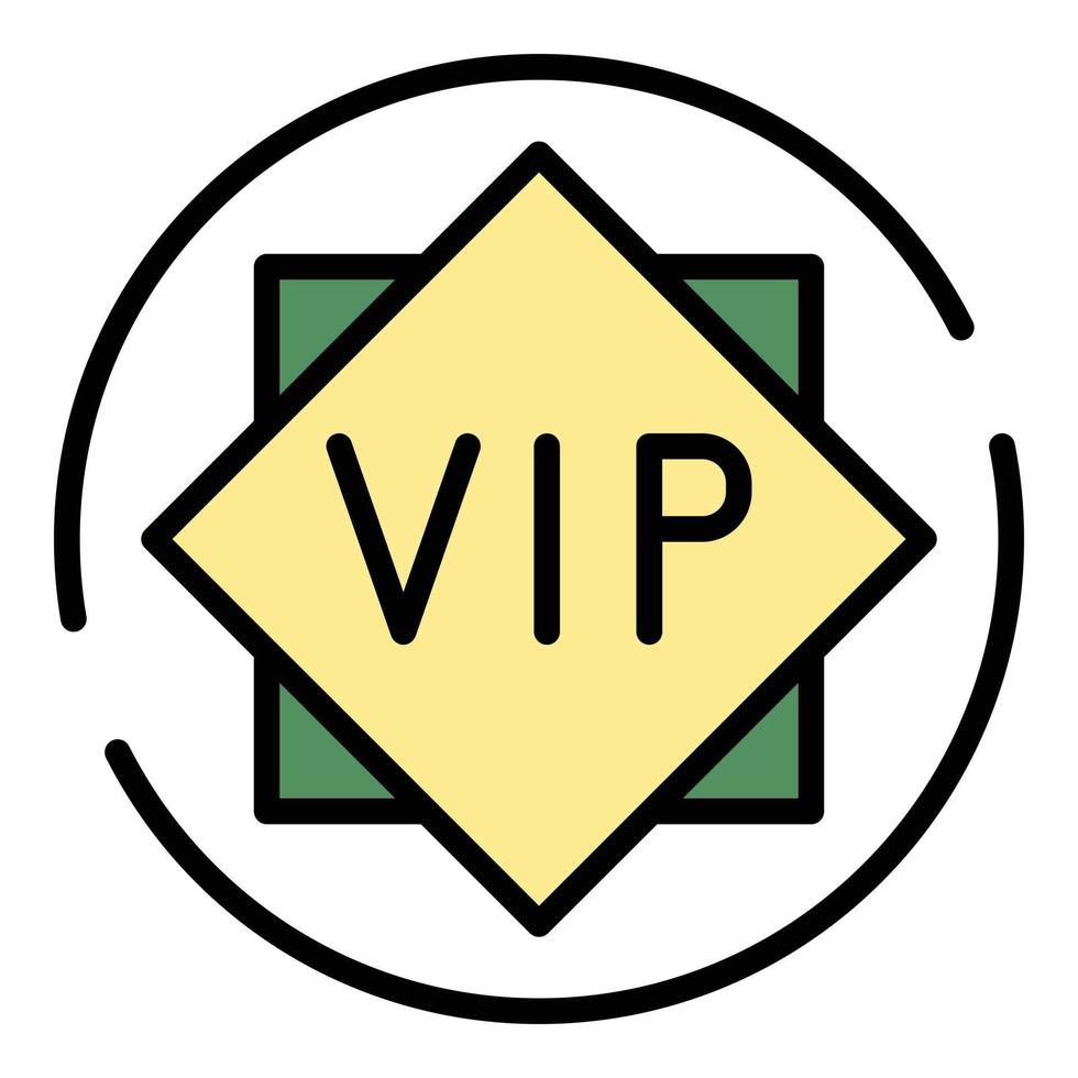 VIP-Zeichen Symbol Farbe Umriss Vektor