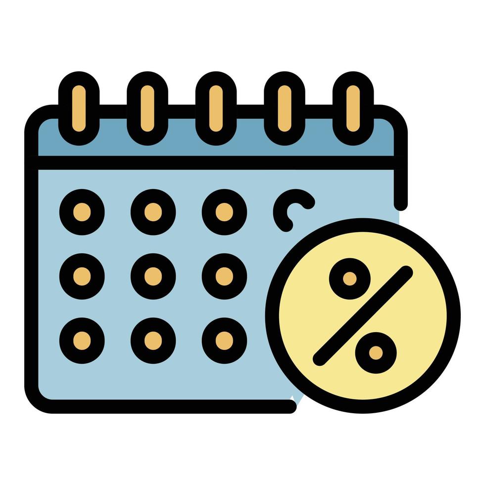 Kalender Leasing Zahlungsdatum Symbol Farbe Umriss Vektor