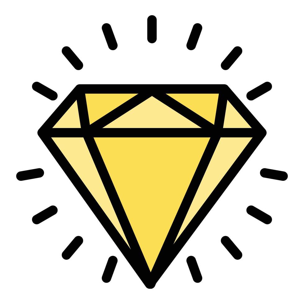 glänzender Diamant-Symbol Farbumrissvektor vektor
