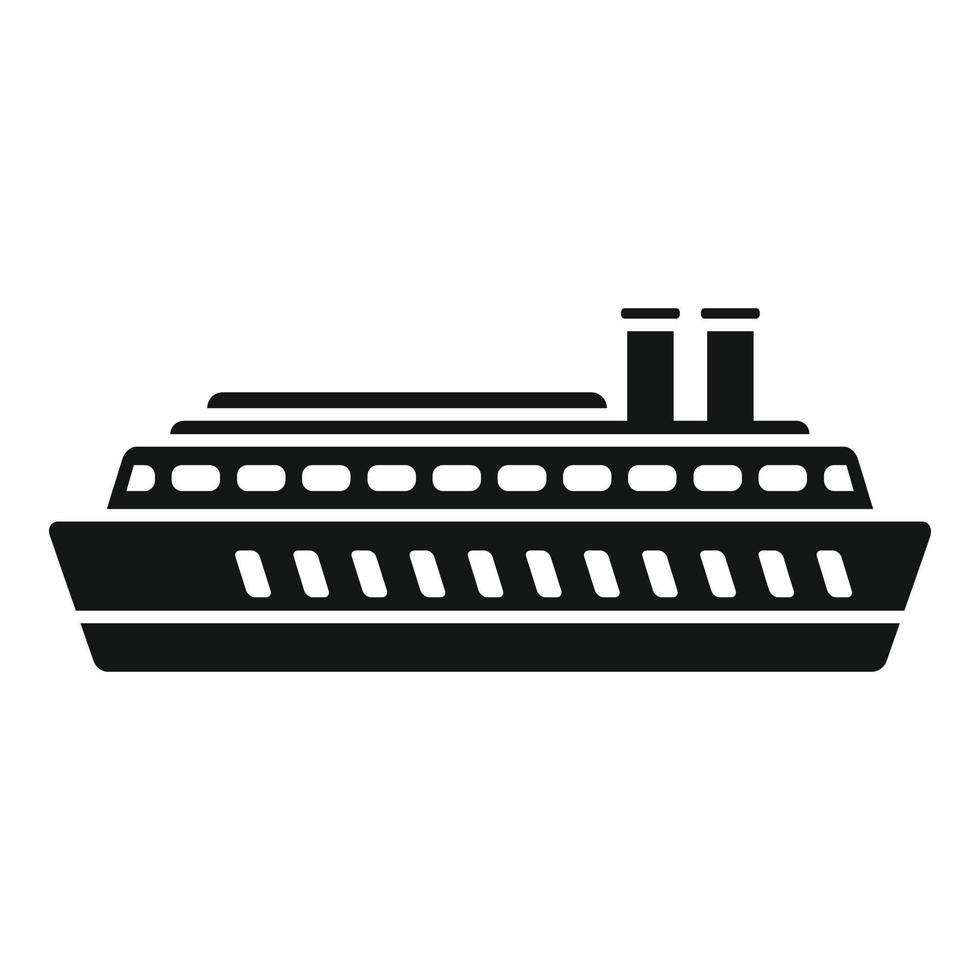 Dampfschiff-Symbol einfacher Vektor. Flussschiff vektor